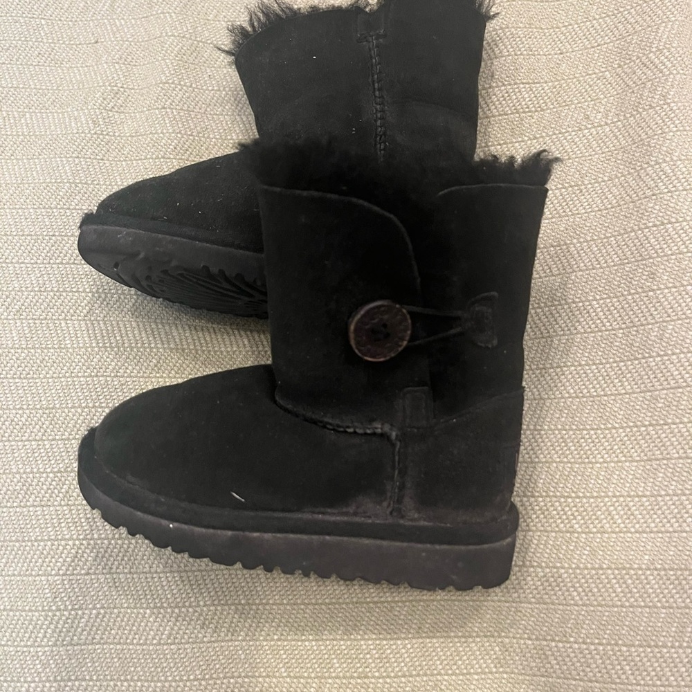 UGG Black Boots with Fur Trim size 8